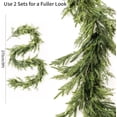 thumbnail image 2 of Guvpev 9FT Handmade Christmas Cedar Garland, Artificial Winter Pine Needles Greenery Garland Ornaments for Mantel, Table, Stairs, TV Cabinet, Winter, Holiday, Indoor Outdoor Christmas Decorations, 2 of 9