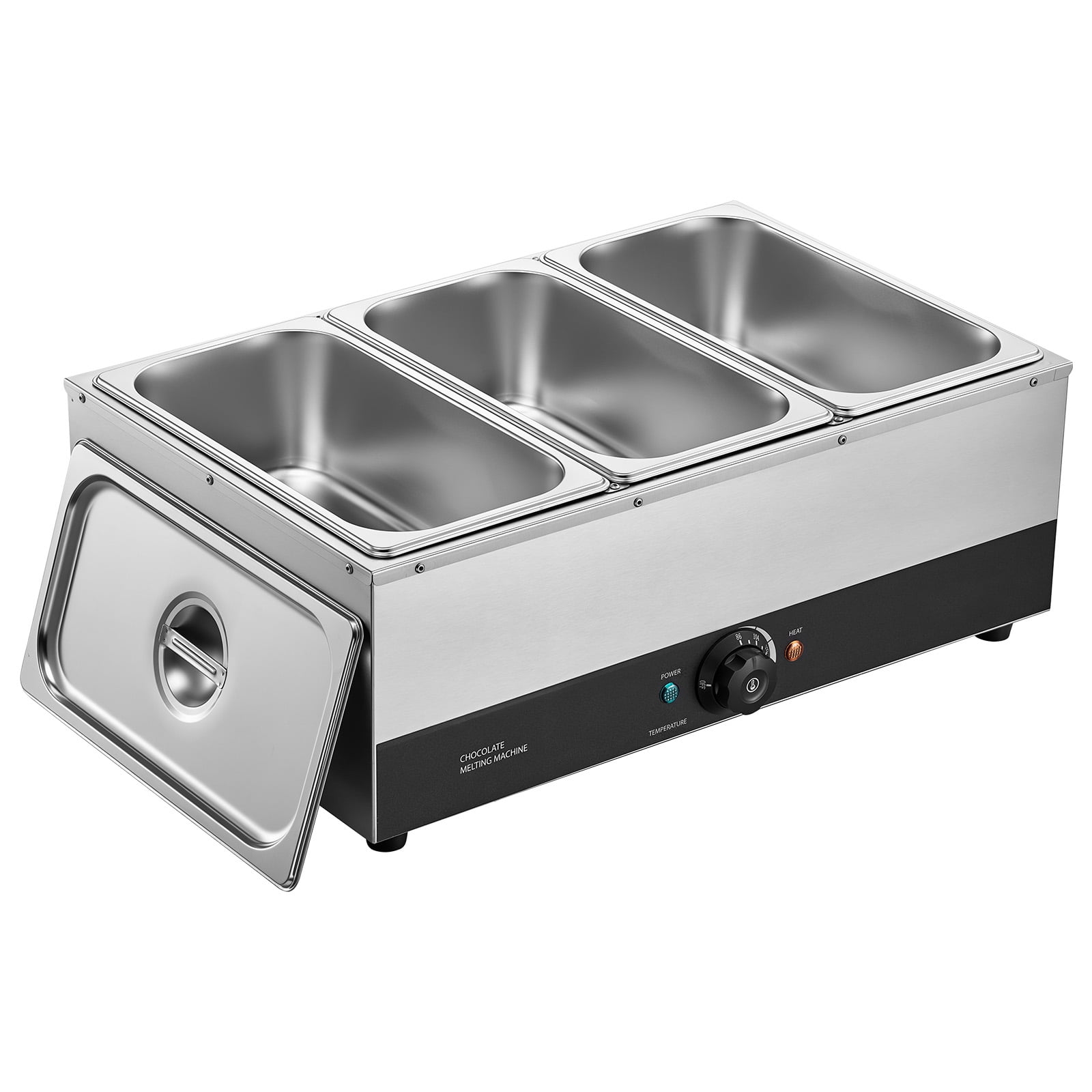 KFFKFF Chocolate Melting Machine with 3 Tanks, 27 Lbs Capacity, 1200W Power, Water Bath Heating System, Stainless Steel Construction, Adjustable Temperature Range from 86℉ to 185℉, Ideal for Melting