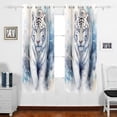 thumbnail image 2 of White Tiger Blackout Curtain Panels 63x55in Drapes Privacy Assured for Living room Bedroom Bathroom 2 panels set, 2 of 5