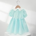 thumbnail image 4 of ATOGUTA Size 2T-6 Dresses for Toddler Girls School Uniform Dresses Collar Short Sleeve Princess Dress Blue, 4 of 5