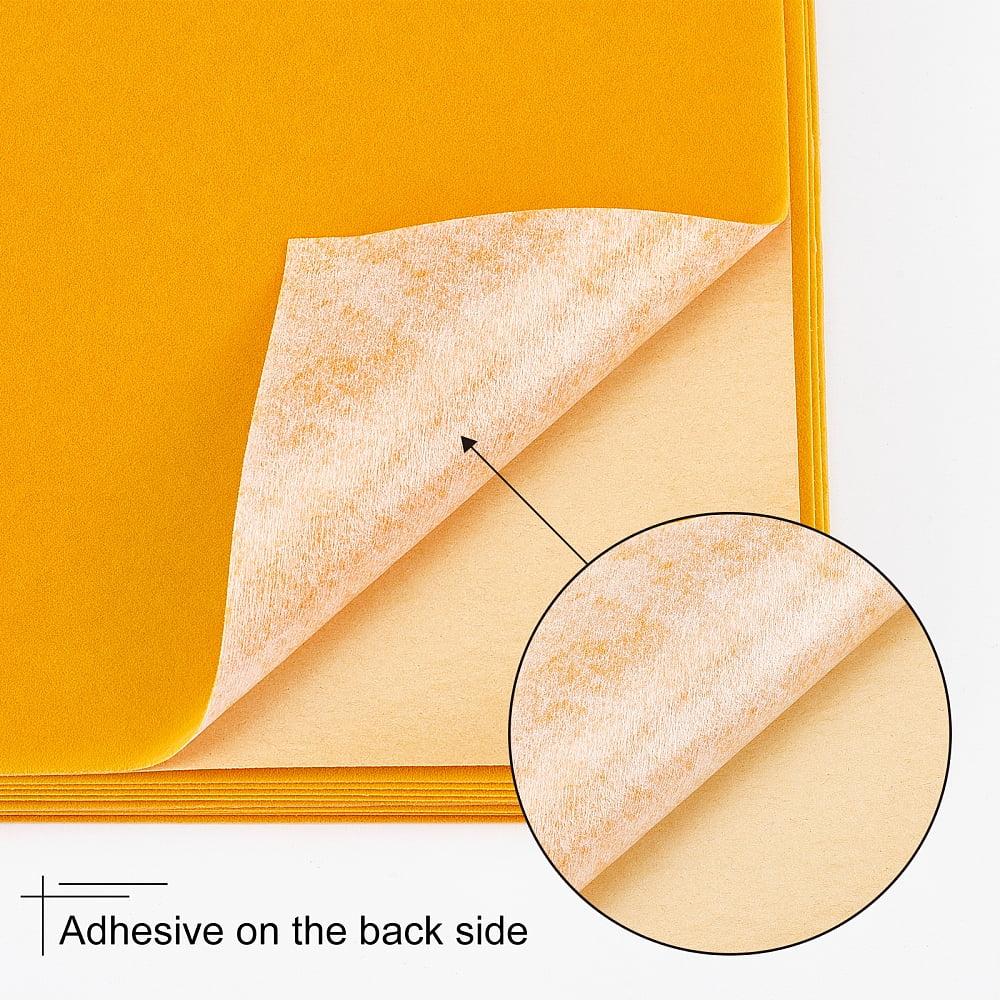 Jewelry Flocking Cloth Self-adhesive Fabric Orange 40x28.9~29cm 12sheets/set