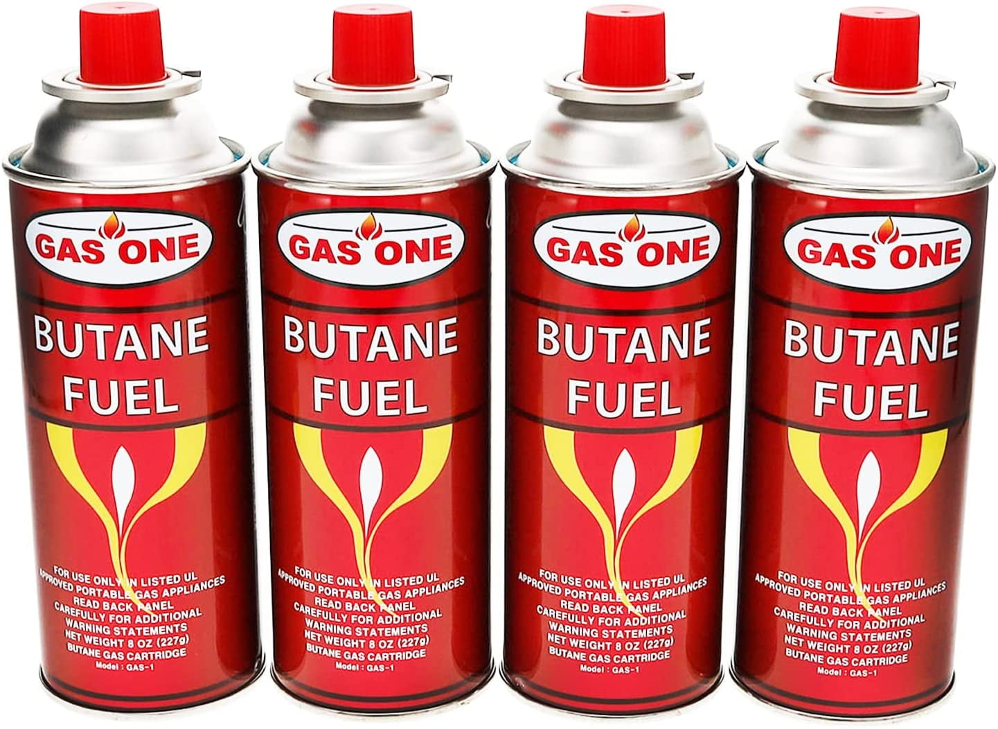 Gas One 4 Pack 8oz Camping Fuel Canisters for Portable Gas Stoves
