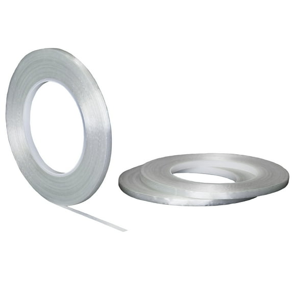 STIKK 3 Pack 1/4" .25 inch x 60 Yard (6mm x 55m) 5 Mils Thick Clear Polyester Filament Tape