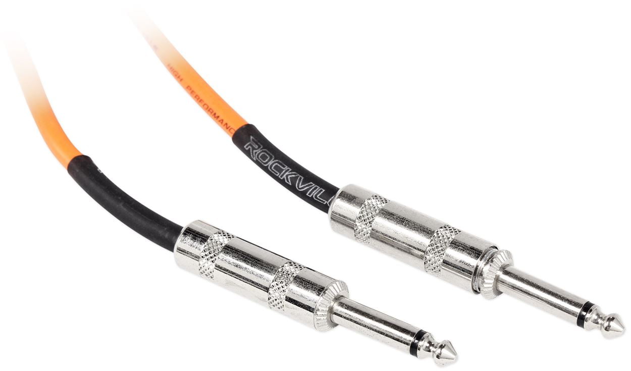 2 Rockville RCGT10O 10'  1/4" TS to 1/4'' TS Guitar/Instrument Cable