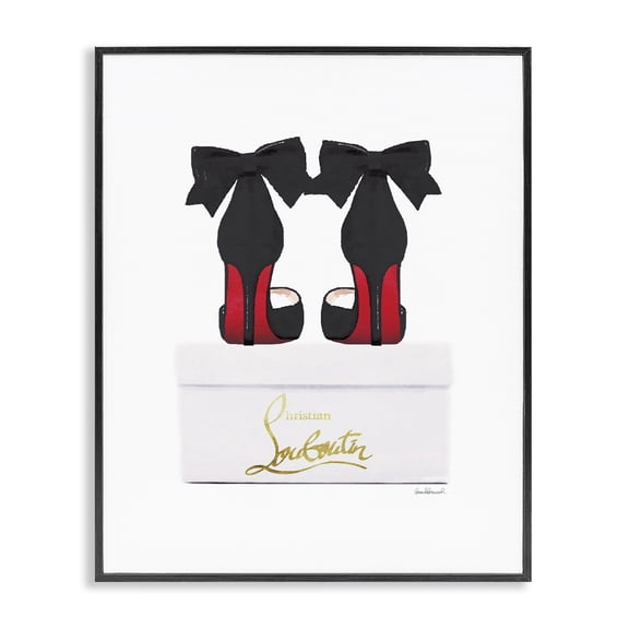 Stupell Industries Art Deco Fashion Designer Black Shoes On Box Black Framed Giclee Art, 24 x 30, by Amanda Greenwood