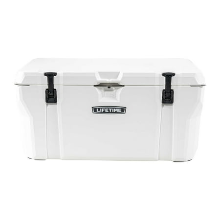 Lifetime 65 qt Bear-Resistant Camping Cooler, Premium High Performance, Ice Retention, Hard Cooler, 75 Can Capacity, Arctic White (91108)