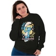 thumbnail image 3 of Smurfette Peace Love Flower Power Women Crewneck Sweatshirt Brisco Brands S, 3 of 5