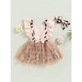thumbnail image 2 of Toddler Girls Summer Casual Princess Dress Flying Sleeve Leopard Print Patchwork Dress with Headband, 2 of 7