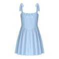 thumbnail image 4 of Bnwani Women's Dresses,Women Dresses,Ruched,Square Neck,Tie,High Waist,Blue,M, 4 of 6