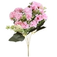 thumbnail image 2 of 15 Heads Artificial Flowers for Outdoors, 1 Bunches 12 Inch Dahlia Daisies Mum Fake Plants Uv Resistant Faux Flower Cemetery Flowers for Grave Spring Summer Decor Mothers Day Indoor Home (Pink), 2 of 9