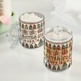 thumbnail image 2 of Yayeee 2 Pack Qtip Holder Bathroom Cotton Swab Canister with Lid Clear Dispenser Set, Green Nordic Christmas House, 2 of 6