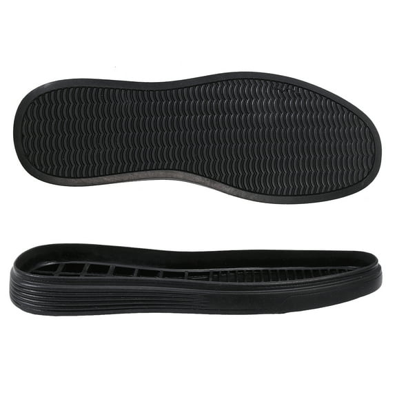 Anti Skid Silicon Shoes Bottom Heel Sole Wear Resistant Raised Grain Repair Sole Pad for Boots Leather Shoes Black 302x107x23mm Inner Diameter: 283x86mm