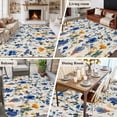 thumbnail image 5 of Area Rug for Living Room, Spring Blue Flowers Non-Slip Indoor Large Carpet for Bedroom/Dining Room, Vintage Floral Botanical Rustic Garden Washable Low-Profile Rectangle Floor Runner Rugs - 5 x 7 Ft, 5 of 8
