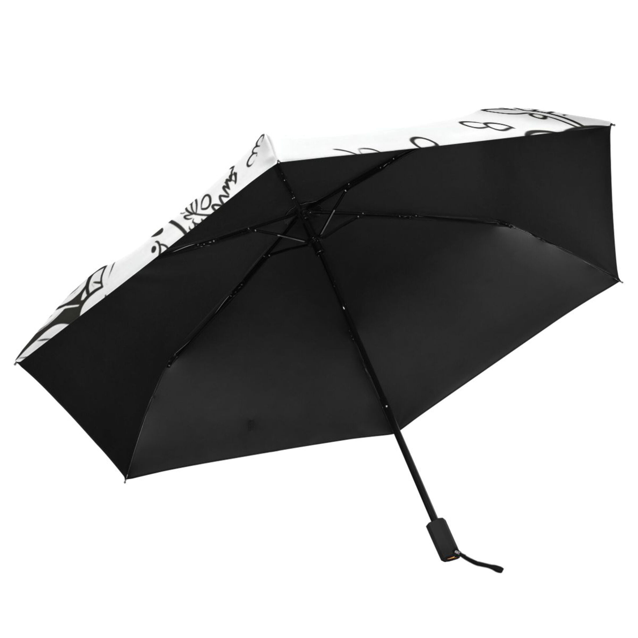 Cute Animals in Forest Compact Sun Umbrella Windproof Travel Umbrellas for Rain Strong Portable UV Protection