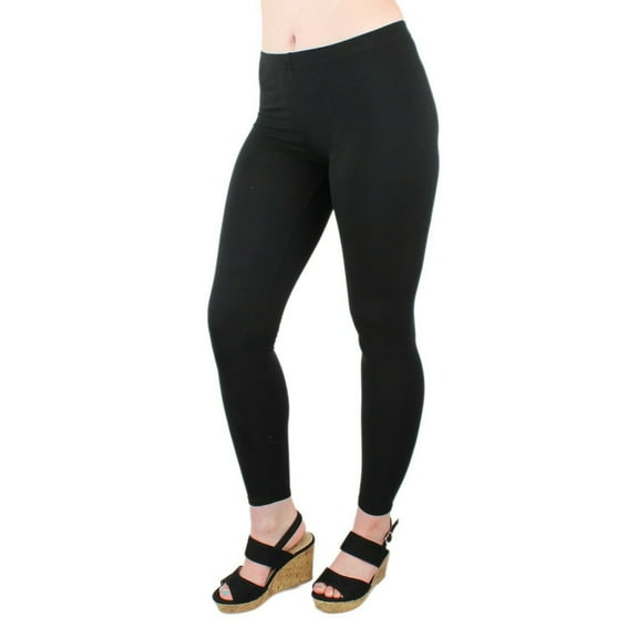 Comfy Lifestyle Women's Leggings Soft Microfiber Full Length Legging Pants, Black, Small