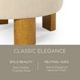 thumbnail image 2 of Maven Lane Celia Contemporary Upholstered Ottoman w/ Refined Natural Wood Finish, 2 of 6