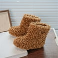 thumbnail image 3 of Owordtank Faux Fur Snow Boots for Toddler Girls Fluffy Furry Mid Calf Boots Winter Warm Outdoor Flat Boots for Kids, 3 of 6