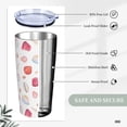 thumbnail image 6 of Kll Red Coral And Scallop Seashell Stainless Steel Vacuum Insulated Coffee Cup 20 Oz Insulated Travel Mug Water Cup With Leak-Proof Straw Lid & Flip Lid,1 Metal Straws,1 Cleaning Brush, 6 of 8