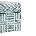 thumbnail image 5 of DecMode Geometric Handmade Mosaic Storage Blue Mother of Pearl Shell Decorative Box with Cream Underlay, 2 Count, 5 of 9