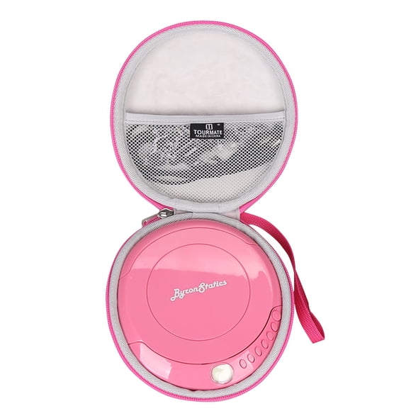 Tourmate CD Player Case Compatible for ByronStatics PCD220B / GPX PCB319B Portable Disc CD Player, Travel Carrying Stoarge Holder (Pink, Case Only)