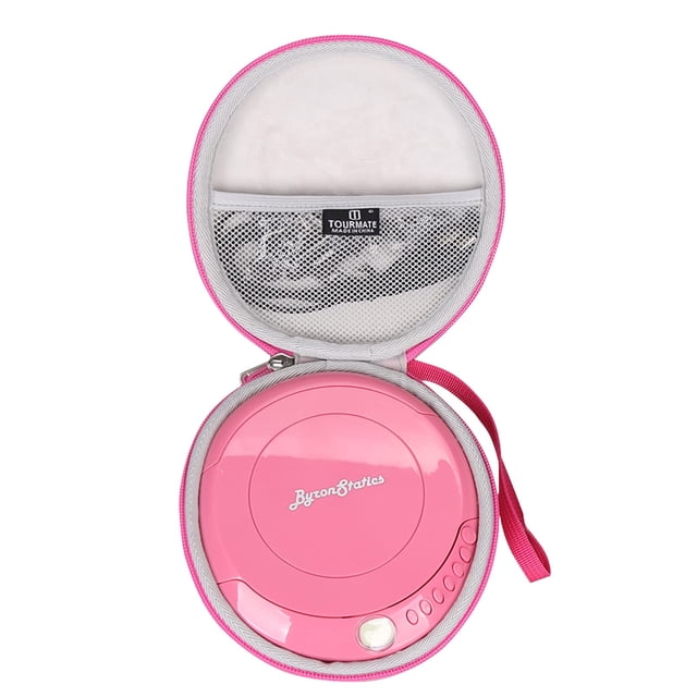 Tourmate CD Player Case Compatible for ByronStatics PCD220B / GPX PCB319B Portable Disc CD Player, Travel Carrying Stoarge Holder (Pink, Case Only)