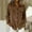 Brown, variant on Womens Black Corduroy Western Shirt, Relaxed Fit Long Sleeve Button-Up Top with Snap-Flap Pockets,Size 2XL
