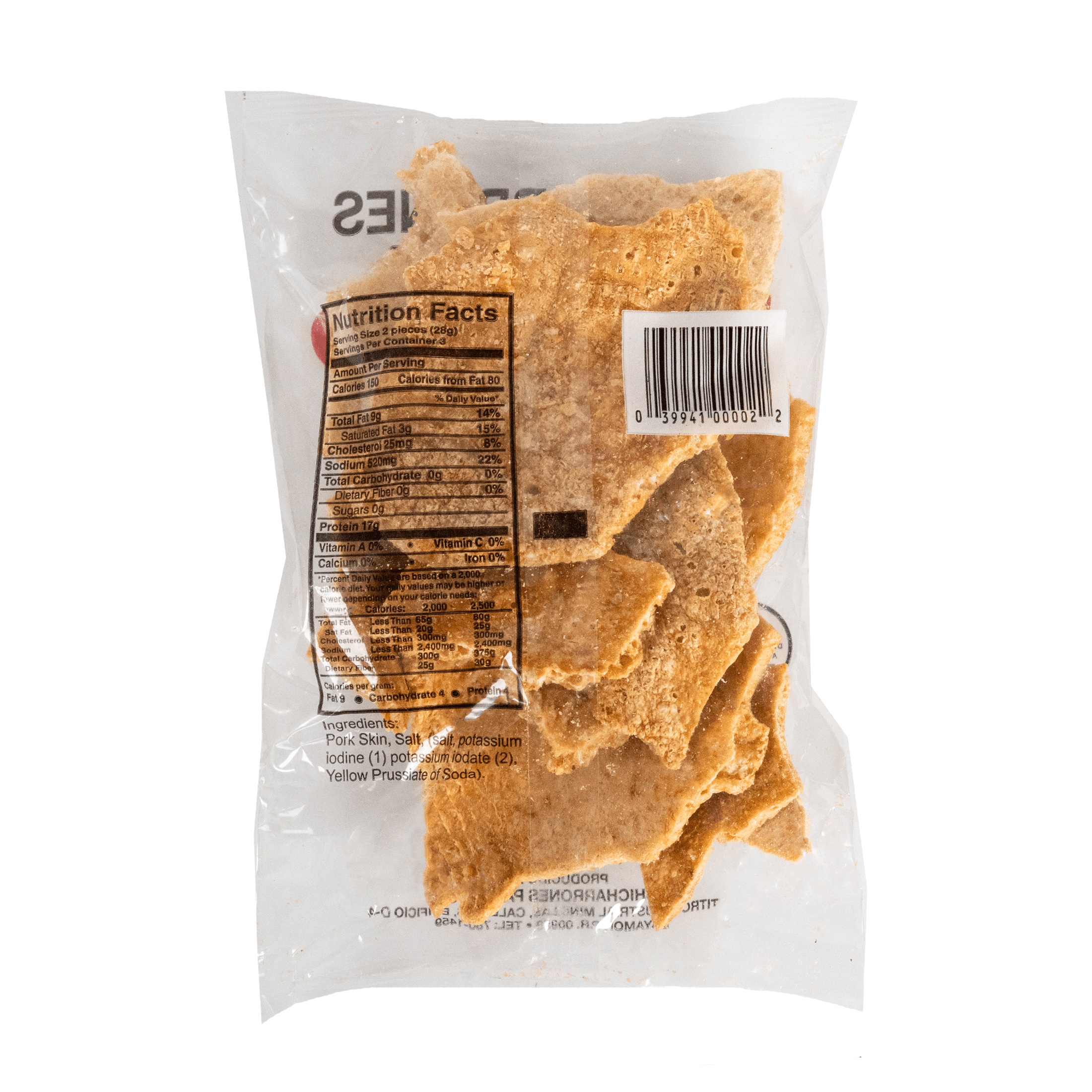 Pacheco Original Pork Rinds, 3 oz, Plastic Bag