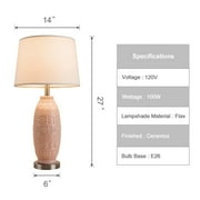 Modern Table Lamps Set of 2 ,Transitional Table Lamp for Living Room, Contemporary Ceramic Bedside Lamps for Bedroom, Nightstand, Hotel