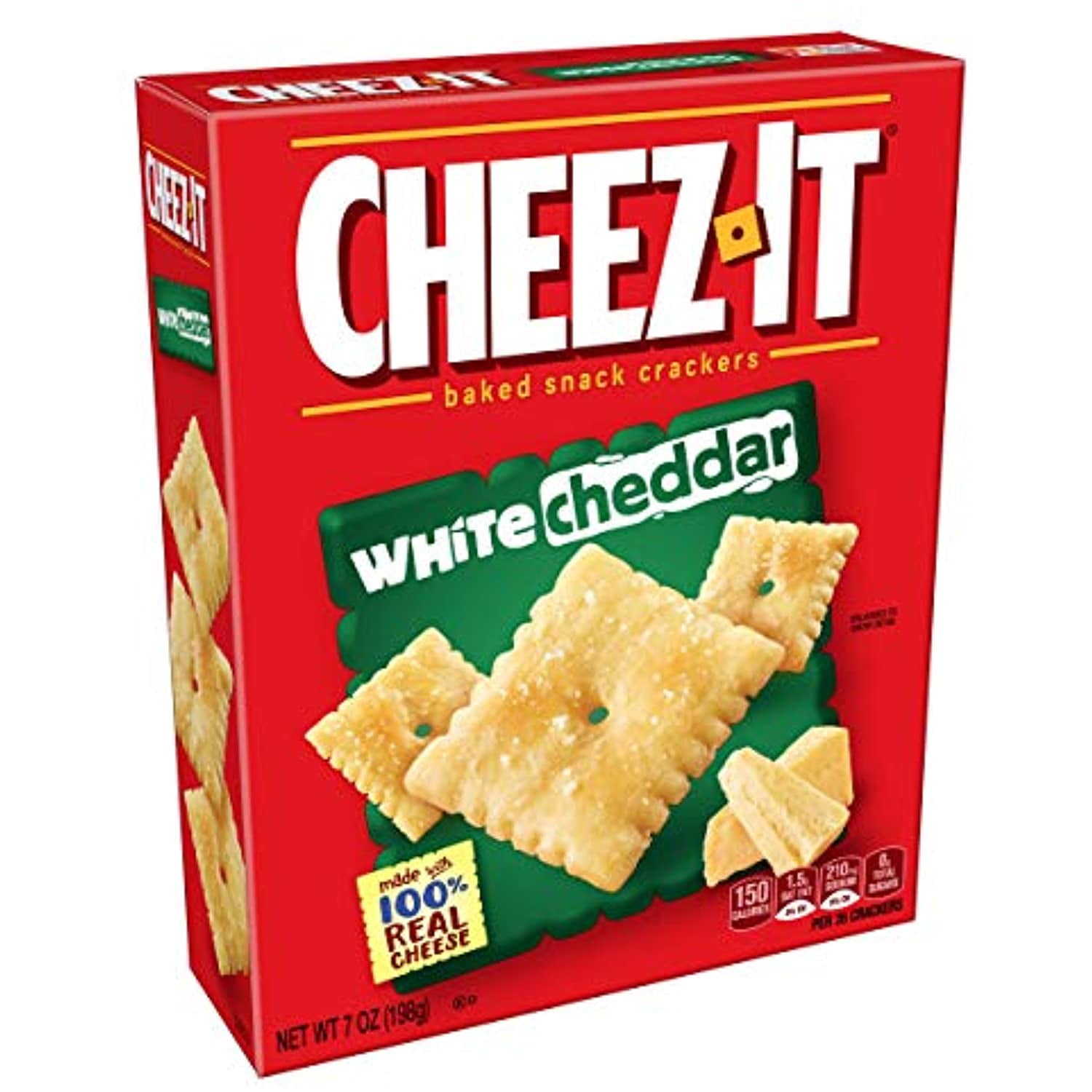 Cheez-It Baked Snack Cheese Crackers, White Cheddar, 7 Oz Box