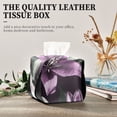 thumbnail image 4 of Purple White Flower Tissue Box Cover Leather Square Rectangle Tissue Box Holder for Bathroom Living Room Desk Office Decor, 4 of 7