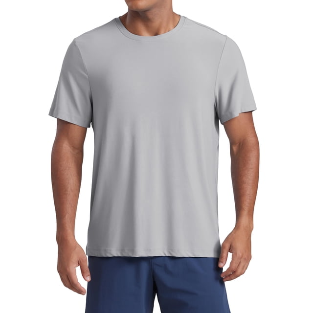 Camisetas CRZ YOGA Cloudweight para Hombre - Cómodas, Ligeras, Deportivas de Manga Corta, Color Gris Plata, Talla Mediana