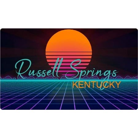 

Russell Springs Kentucky 4 X 2.25-Inch Fridge Magnet Retro Neon Design