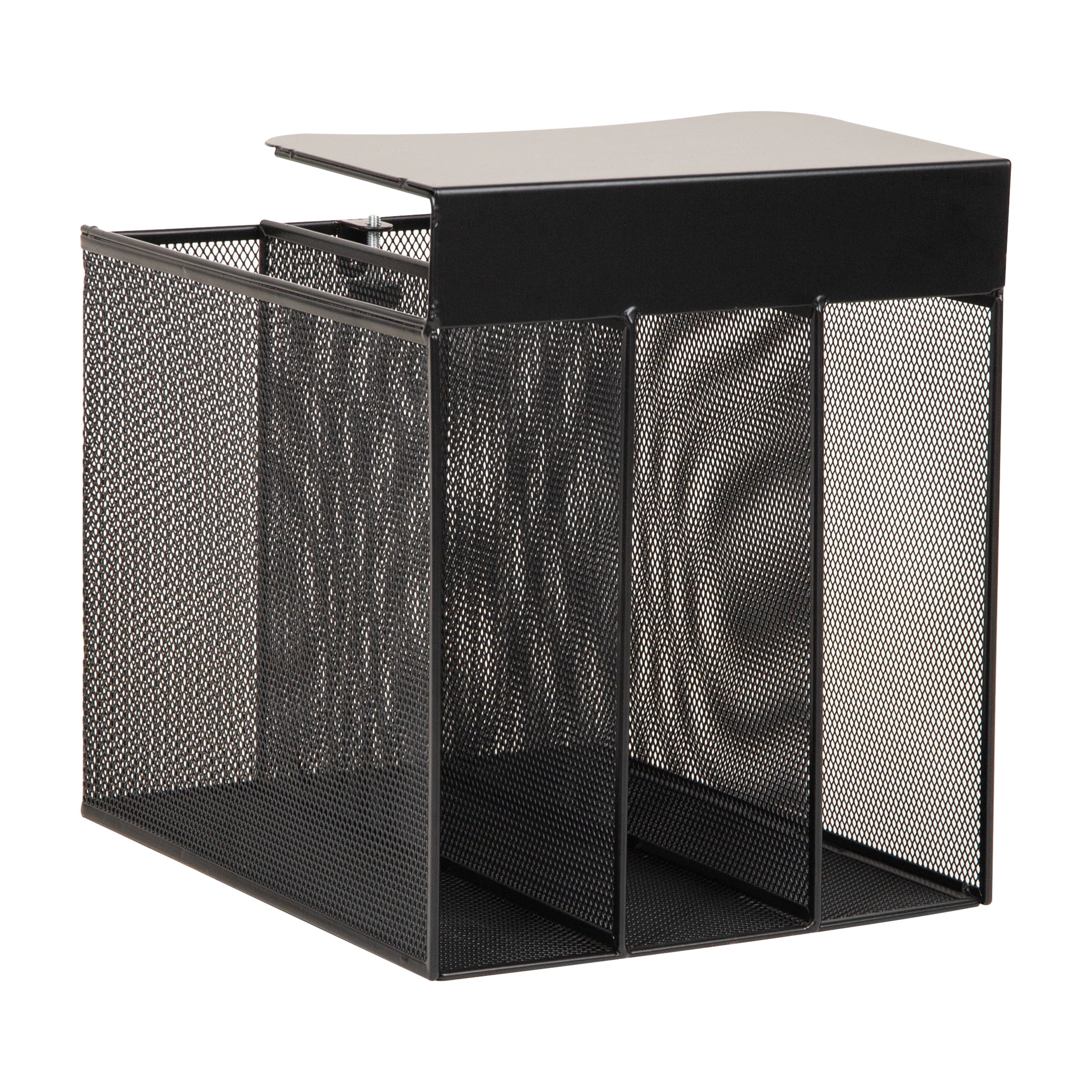 Mind Reader Slide-On Under Desk File Organizer, No Tools Required, Hanging Storage for Laptops, Folders, and Notebooks, Metal, Black