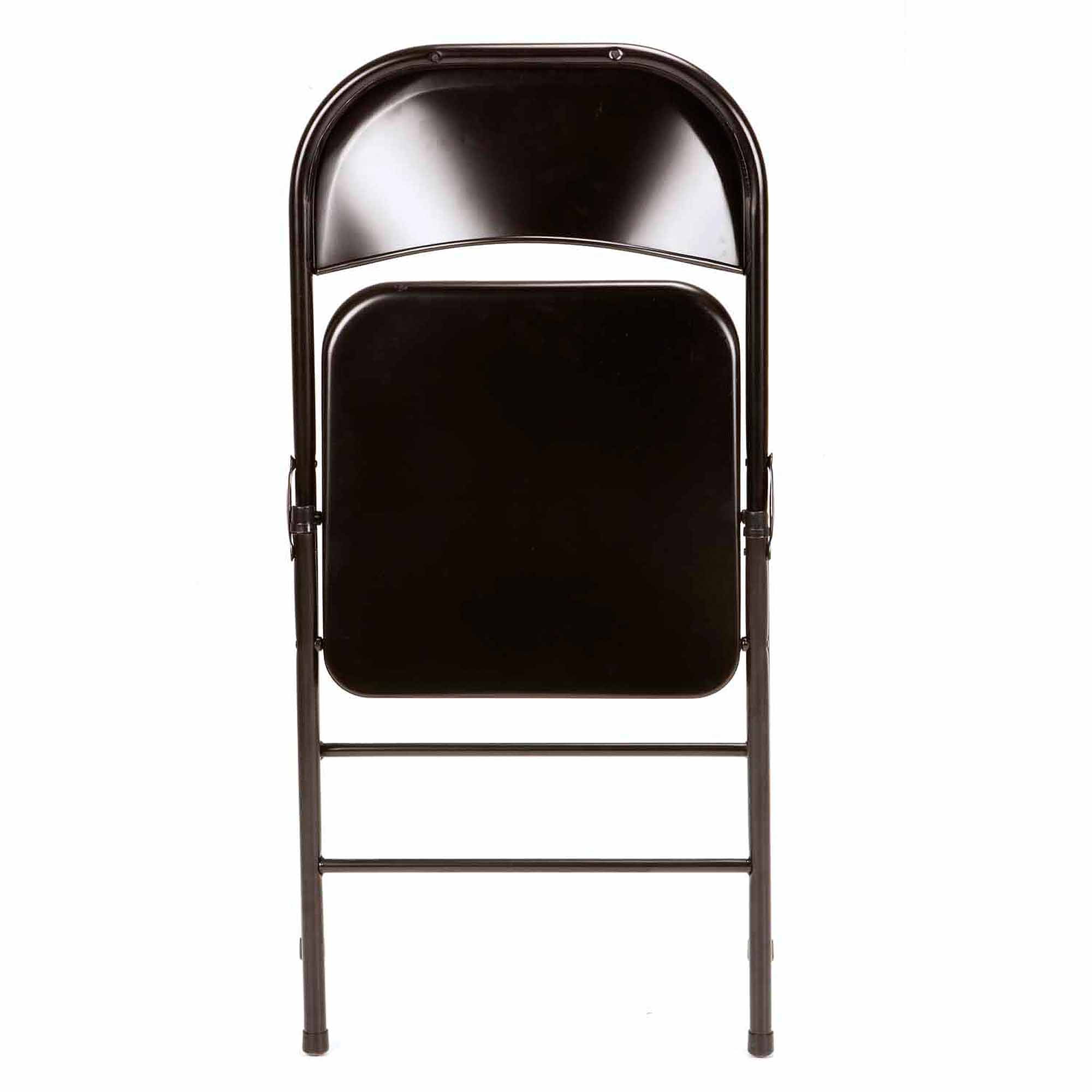 Folding Metal Chairs, Set of 4 Seats, Steel Black Party Chair