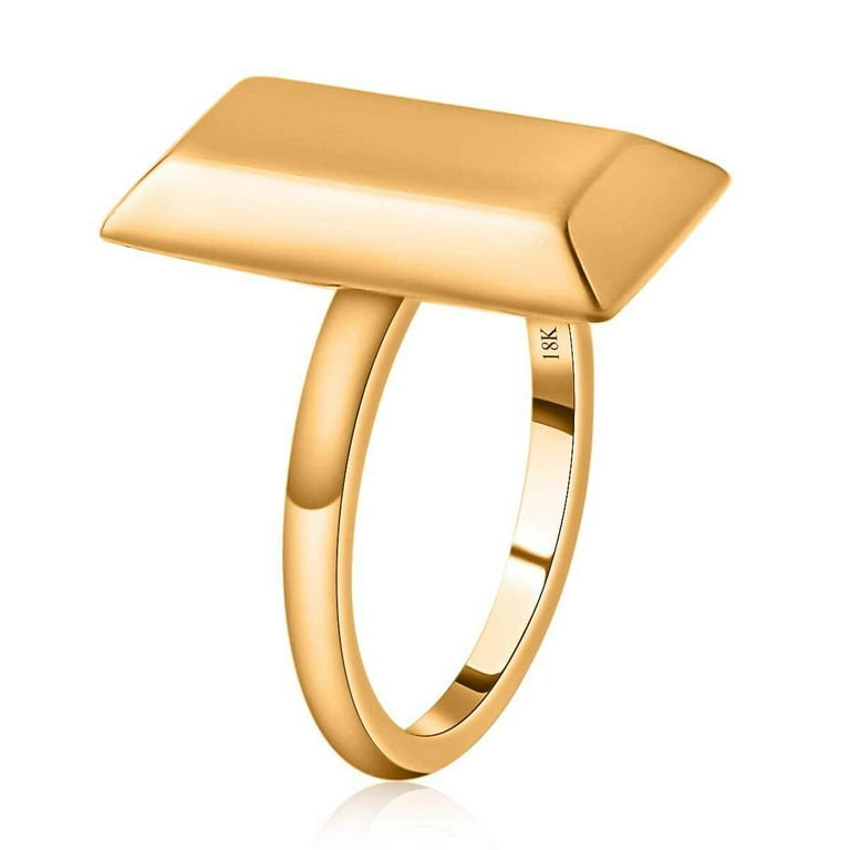 ILIANA 18K Solid Gold Rings for Women Real Gold Bars 18 k ring