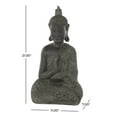 thumbnail image 4 of 11" x 21" Brown Polystone Meditating Buddha Sculpture with Engraved Carvings and Relief Detailing, by DecMode, 4 of 10