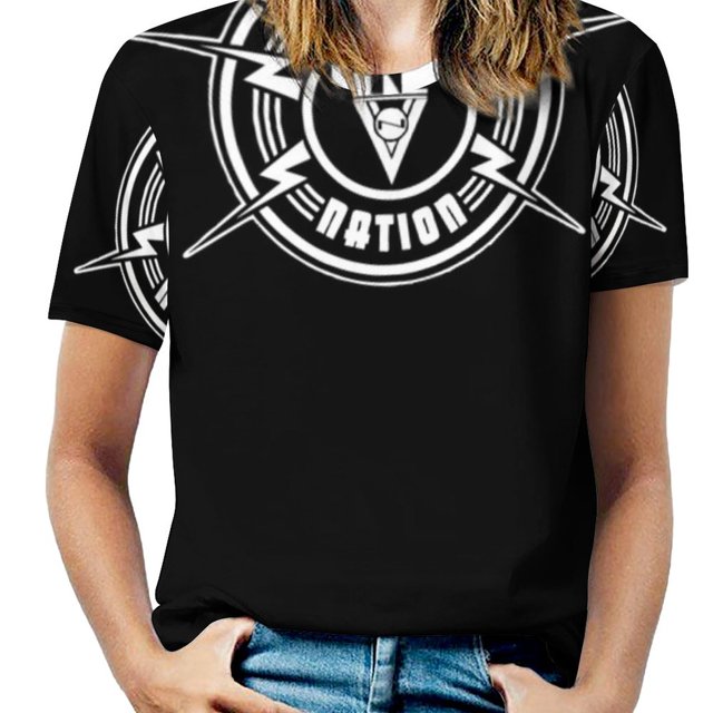 Logo! T-Shirts à Manches Courtes à Volants Nation-Blanc, Col en V, Mode Décontractée, Manches Longues, Haute Qualité