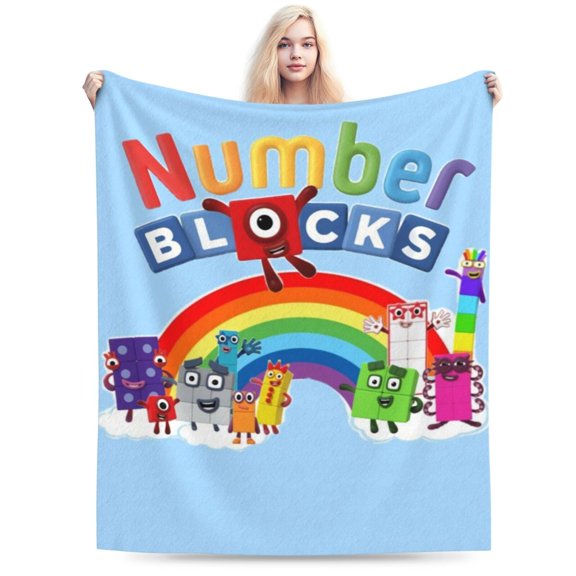 Numberblocks Throw Blanket Soft Lightweight Cozy Plush Flannel Bed Blanket Fuzzy Fluffy Fleece Blankets for Bedroom Living Room Couch Office 40"X30"