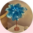 thumbnail image 3 of 1 Pcs Large Feather Desk LED Lamp Furry Table Lamp Childrens Room Cute Romantic Girl Lamp for Wedding Room Decoration Bedside Feather Light Bedroom Living Room Wedding Christmas Valentine's Day Decor, 3 of 6