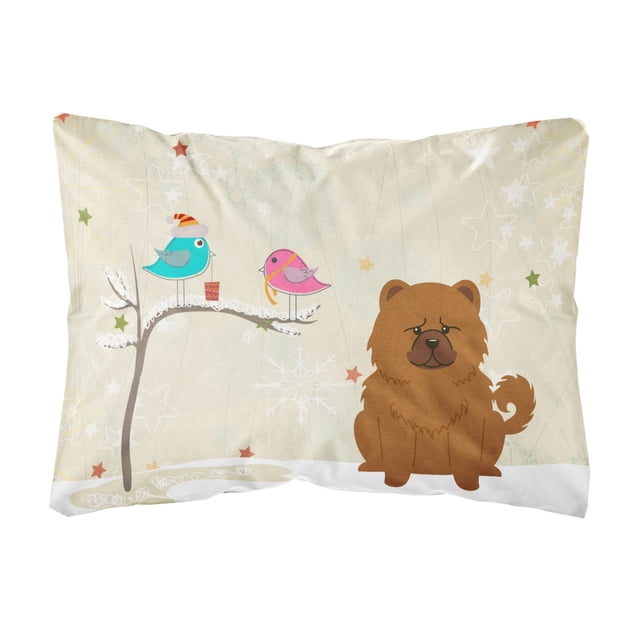 Caroline's Treasures BB2614PW1216 Regalos de Navidad entre amigos Chow Chow Almohada decorativa de tela de lona roja, 12 H x 16 W, multicolor Caroline's Treasures BB2614PW1216