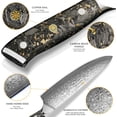 thumbnail image 3 of UniqueFire Damascus Chef Knife 8 inch, Professional Kitchen Knives,Sharp Damascus Knife. Hand-Forged Stainless Steel Cooking Knife. Ergonomic Full-Tang Handle with Gift Box for Home & Restaurant, 3 of 7