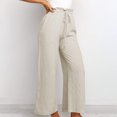 thumbnail image 7 of Olyvenn Women's Casual Slim High Elastic Waist Color Sports Cotton And Linen Pants Full Length Pants for Women Trendy 2023 Silver 4, 7 of 7