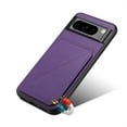 thumbnail image 5 of SaniMore for Google Pixel 7 Case, PU Leather Skin & Rugged PC Backplane Card Slots [Up to 2] Shockproof Anti-fall Flip Kickstand Slim Lightweight Business Shell for Google Pixel 7, Purple, 5 of 5