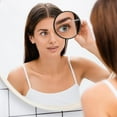 thumbnail image 5 of Magnifying Mirror and Tweezers Kit, Siloon 10X and 20X Magnifying Makeup Mirrors with 2 Suction Cups, Portable Magnifier Travel Set for Eyebrow Tweezing, Blackhead Blemish Removal, 3.5 Inch (Mirror), 5 of 7
