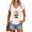 White, variant on UNISHE Botanical Flower V Neck Short Sleeve Graphic Tee Women's Casual Print Top