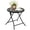 Black, variant on Folding Small Outdoor Side Tables, Anti Rust Small Patio Table Round Metal Nightstand with Flower Cutouts for Porch Yard Balcony Deck Lawn, Black