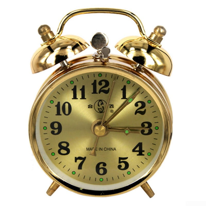 Metal mecánica despertador funcionan glockenwecker Mechanical alarma Clock Bell 