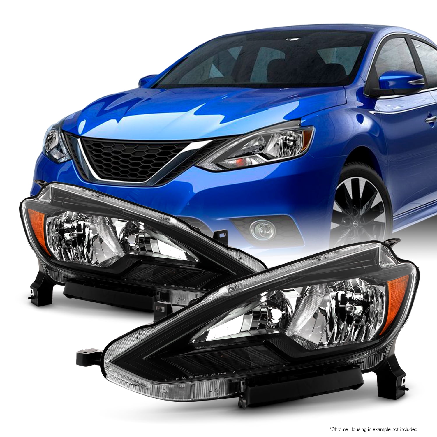 Headlight For 2016-2018 Nissan Sentra Pair Driver and Passenger Side Headlamps