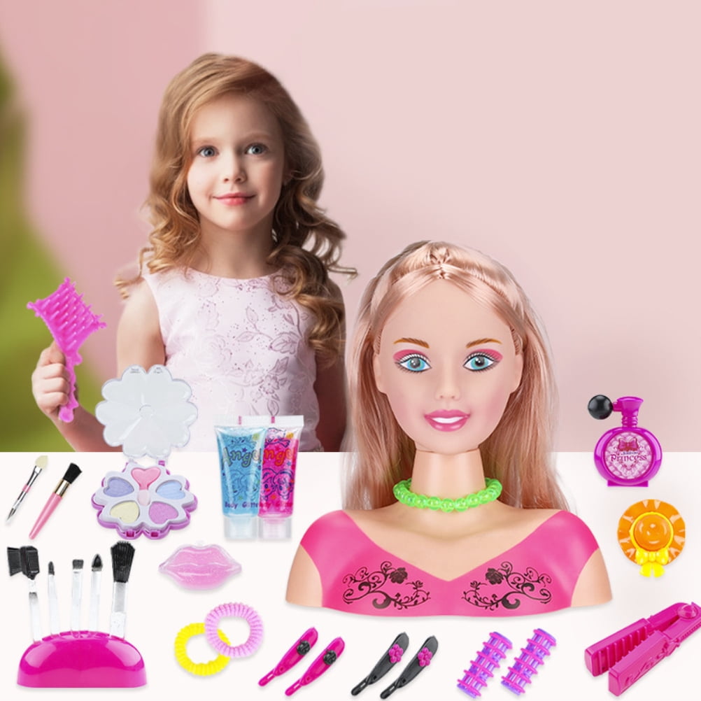 VIVEE Styling Head Doll for Girls, 35Pcs Children Makeup Pretend Playset  Deluxe Hairstyle Head Makeup Toys with Hair Dryer Accessories, Newest