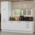 thumbnail image 2 of Madesa Hazel Kitchen Set 94"L Pantry Storage and Base Cabinet with Drawers Engineered Wood Multiple Compartments Organization Unit - White, 2 of 11
